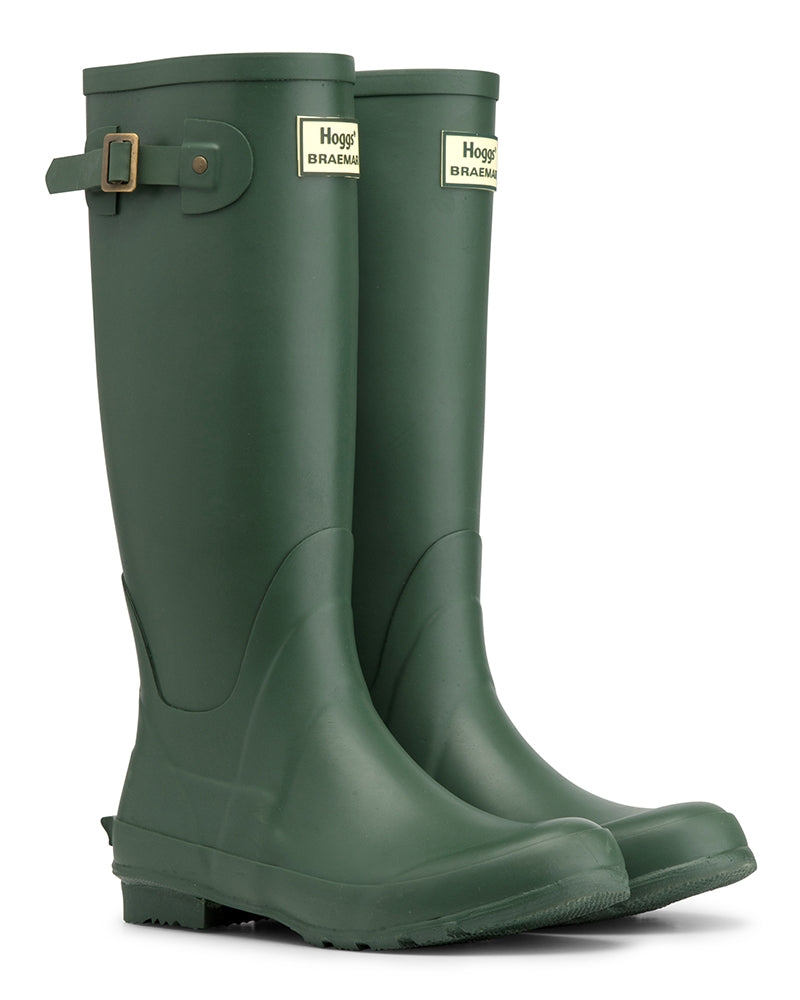 Hoggs of Fife Field Braemar Green Rubber Wellington Boots Wellies Spor ...
