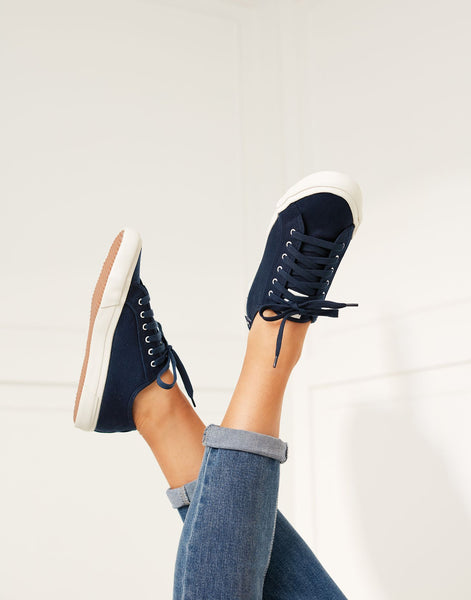 Joules Coast Organic Womens Pumps Navy Blue Lace Up Trainers Ladies