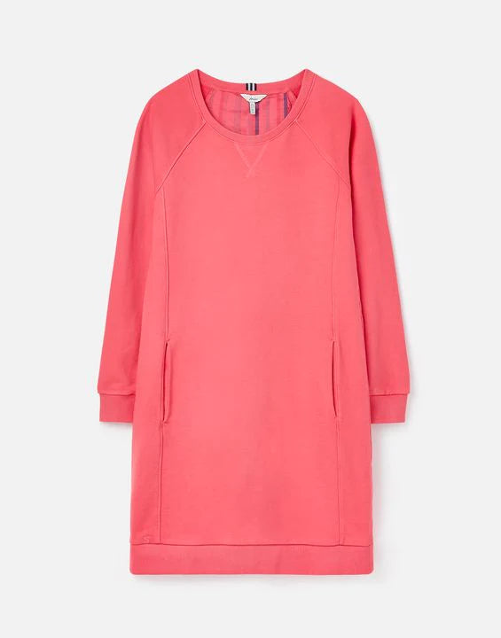 Joules Womens Heidi Rosehip Pink Jersey Sweatshirt Jumper Dress Kent