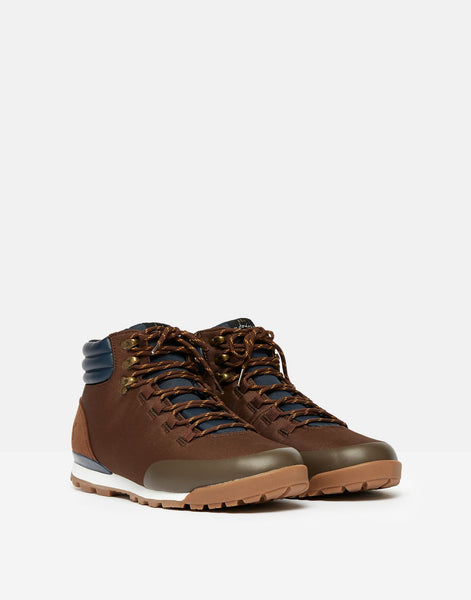 Joules Chedworth Mens Waterproof Hiker Boots Joules Dark Brown