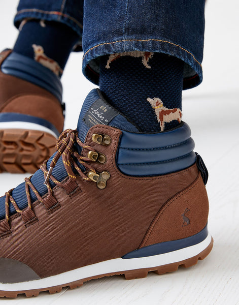 Joules Chedworth Mens Waterproof Hiker Boots Joules Dark Brown