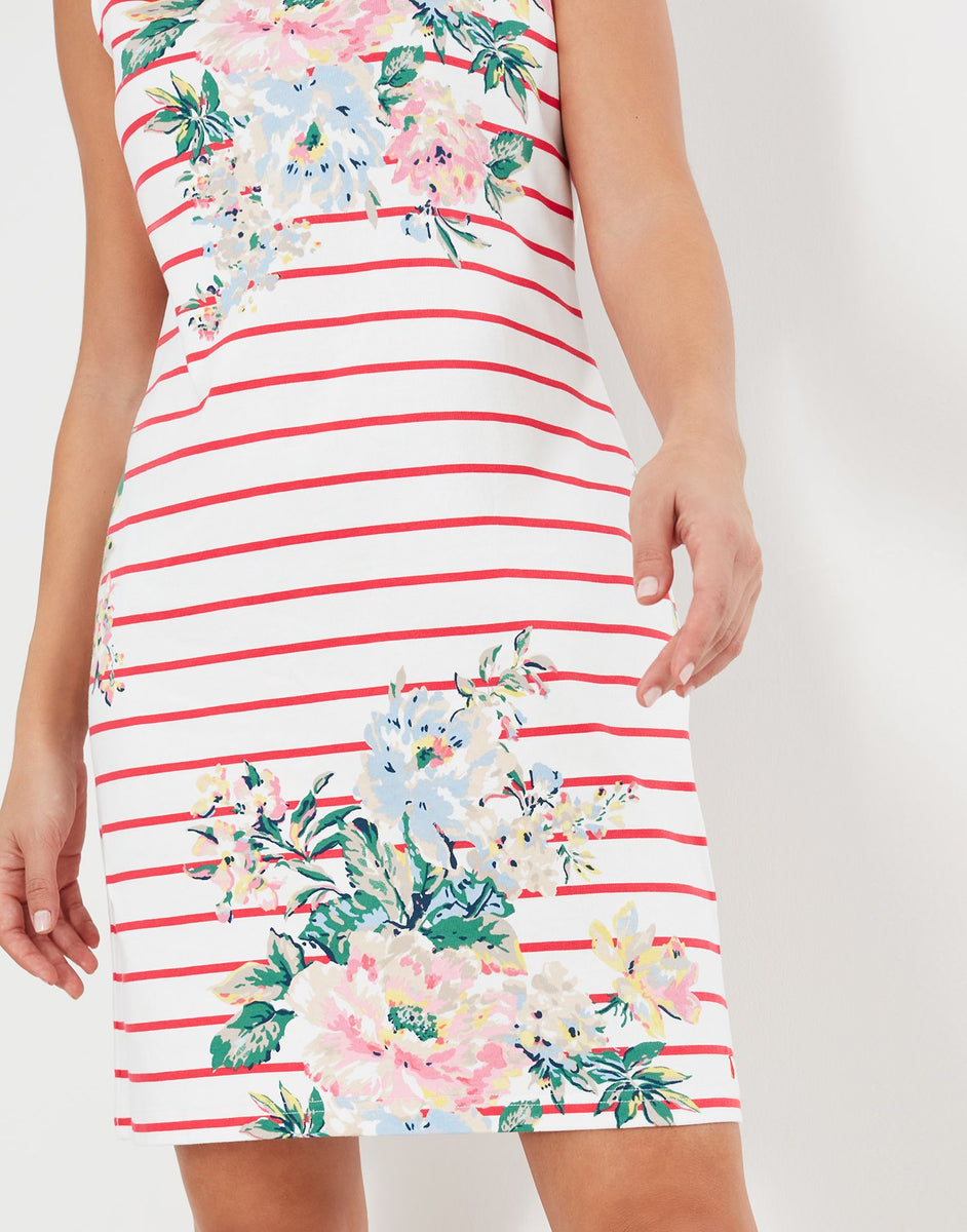 joules riva midi dress Joules Women's Riva Print Sleeveless Jersey Dress Red Floral Tshirt – Kent  & Country