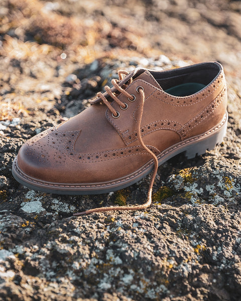 Hoggs of Fife Mens Inverurie Walnut Brown Leather Country Brogue Shoes