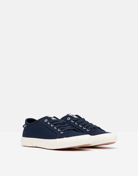 Joules Coast Organic Womens Pumps Navy Blue Lace Up Trainers Ladies