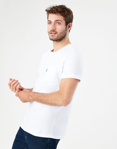 Joules Mens Denton Plain Tee Bright White Cotton T-Shirt