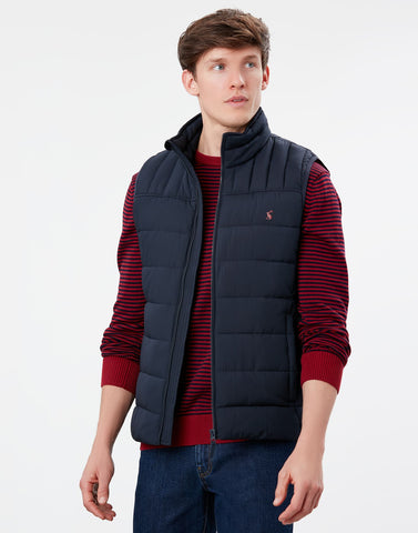 Joules Men's Go-To padded Gilet Navy Go To Waistcoat Vest Small