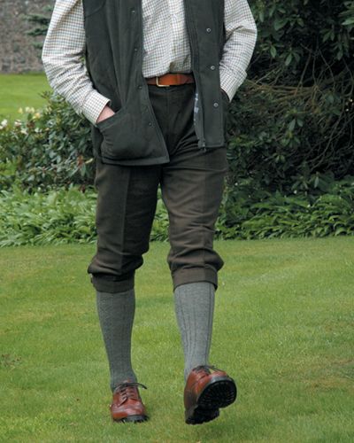 Hoggs of Fife Mens Field Pro Moleskin Breeks Olive Green Shooting