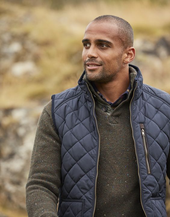 Joules Mens Halesworth Quilted Fleece Lined Gilet Marine Navy Waistcoat Vest