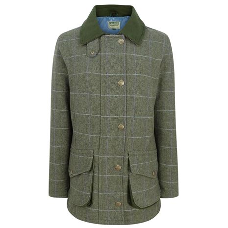 Hoggs of Fife - Albany Womens Lambswool Tweed Shooting Jacket Green Lilac