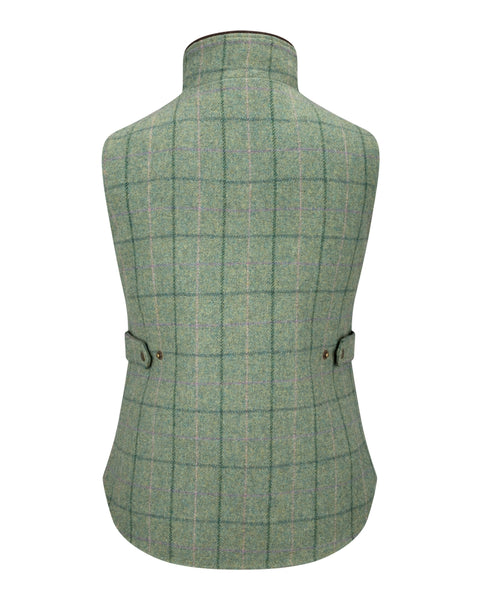 Hoggs of Fife Womens Roslin Technical Tweed Waistcoat Spring Bracken Green Field Pro