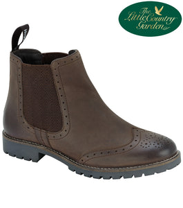 Hoggs of Fife Womens Brown Leather Paddock Brogue Dealer Boot Ladies Chelsea Stable Boots