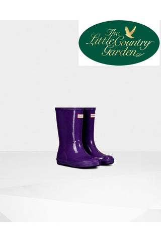 Hunter Kids First 1st Wellington Boots Star Cloud Acid Purple Wellies