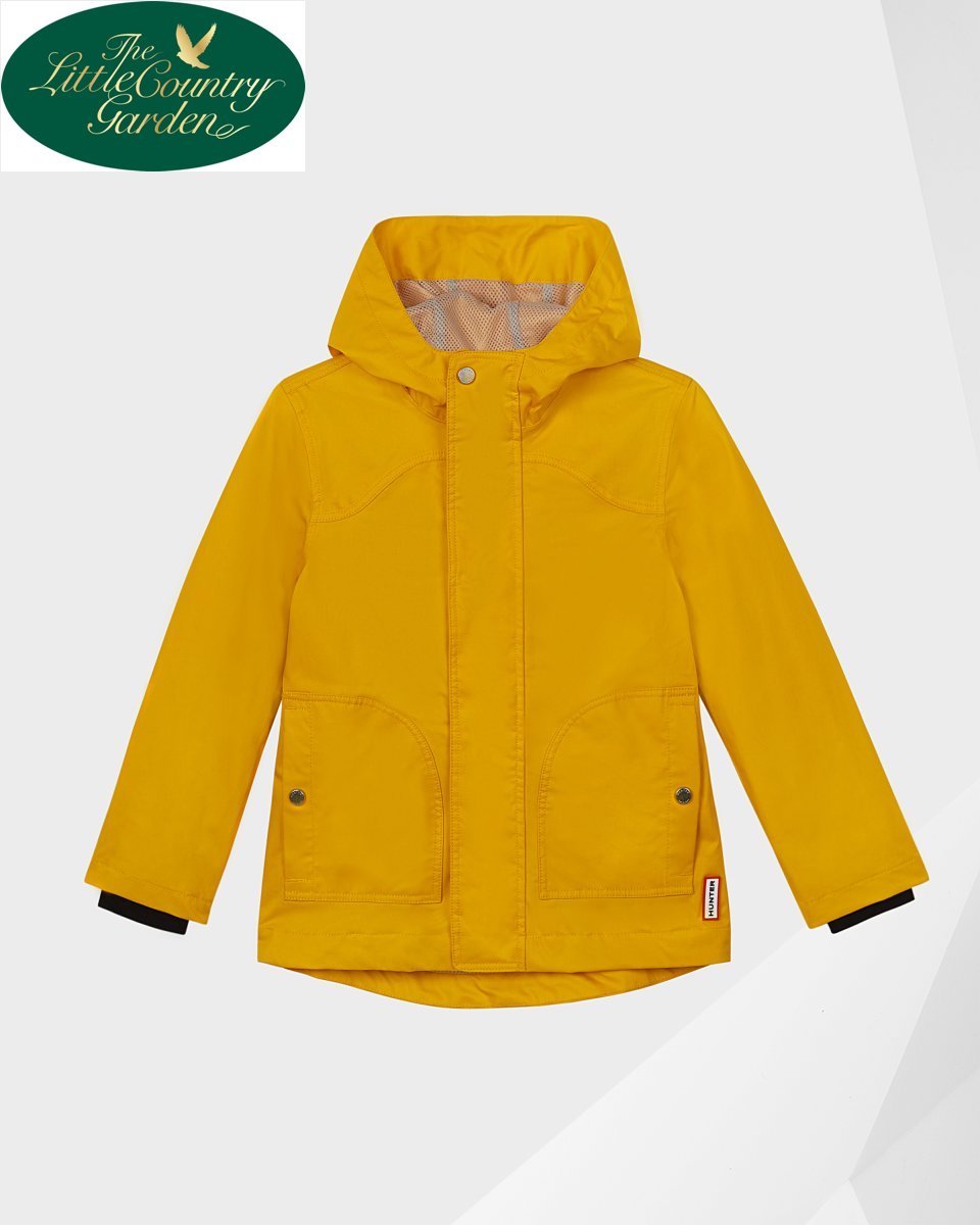 KIDS YELLOW COTTON RAIN COAT MID LENGTH