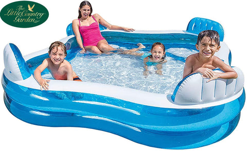 Intex 90in x 90in Swim Centre Family Lounge Pool Swimming Paddling