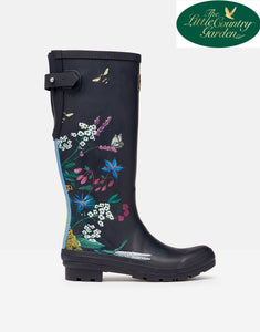 Joules Navy Bee Floral Welly Print Womens Wellies Wellington Boots