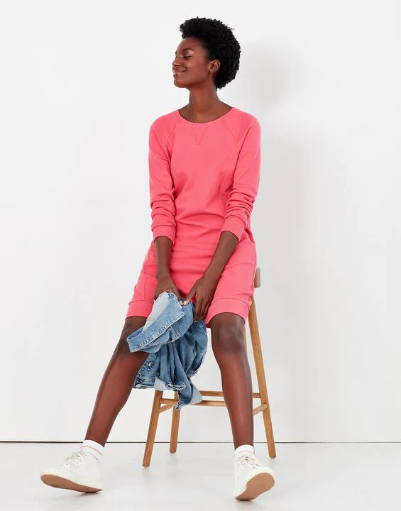 Joules Womens Heidi Rosehip Pink Jersey Sweatshirt Jumper Dress Kent & Country Joules Womens Heidi Rosehip Pink Jersey Sweatshirt Jumper Dress Kent & Country