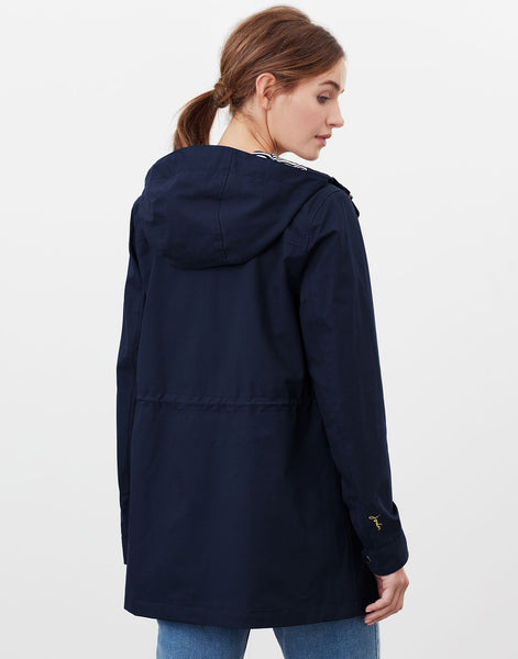 Joules Women's Navy Shoreside Coastal Waterproof Rain Coat