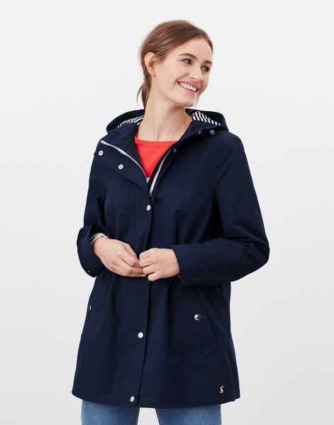 Joules Women's Navy Shoreside Coastal Waterproof Rain Coat