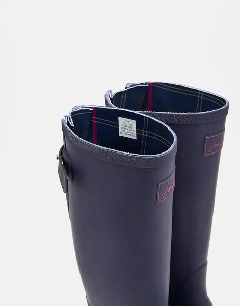 Joules Womens French Navy field wellies with adjustable back gusset