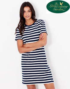 Joules Womens Liberty Stripe A Line Jersey Dress Navy Stripe