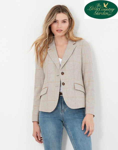 Joules Womens Enid Short Tweed Blazer 2 Button