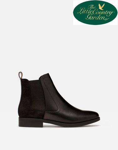 Joules Womens Chelmsford Black Leather Chelsea Ankle Boots 