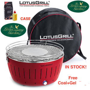 Lotus Grill Standard Smokeless Grill LotusGrill Blazing Red Free Charcoal Lighting Gel