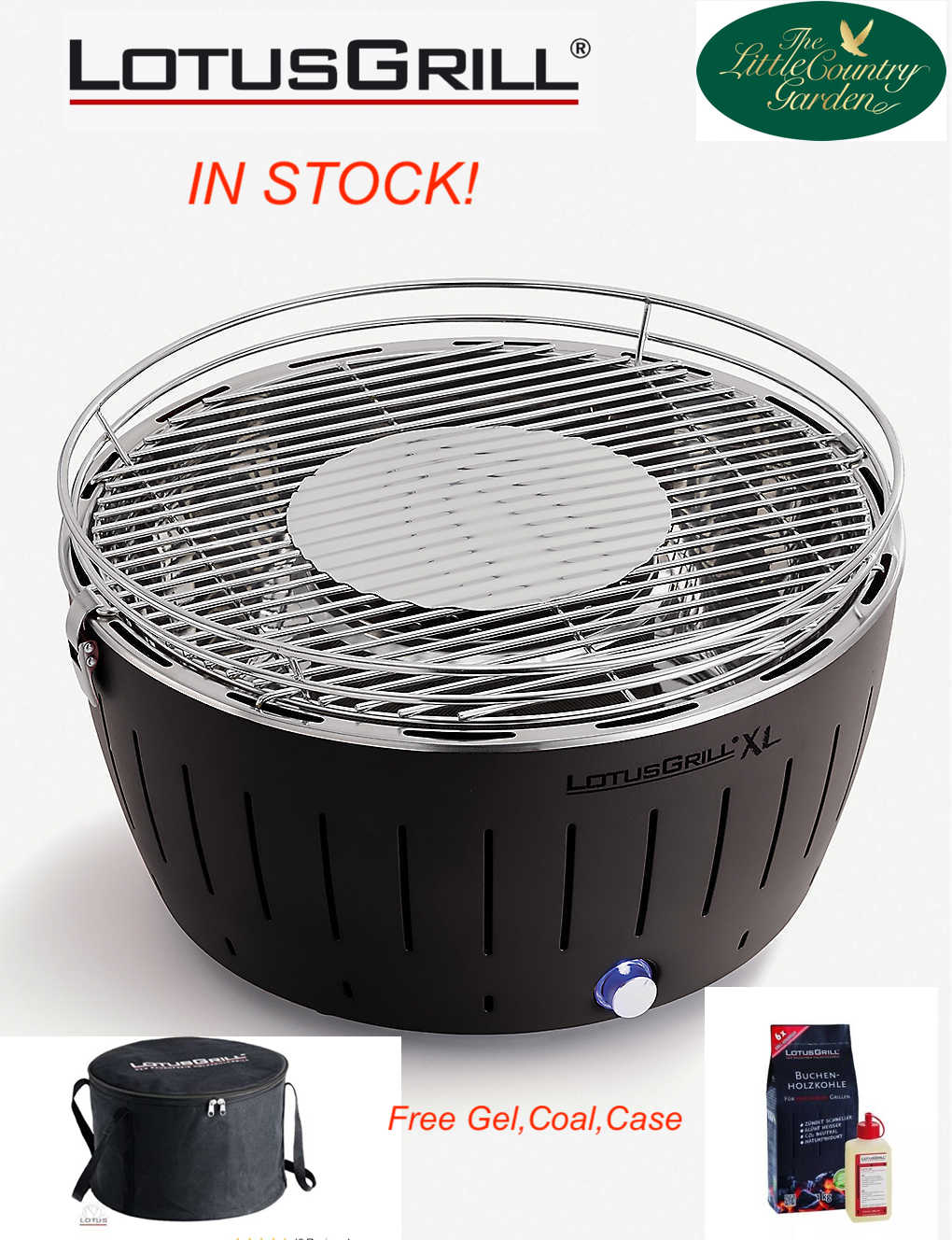 Lotus Grill XL Anthracite Grey (Free Coal/Gel/Carry Case