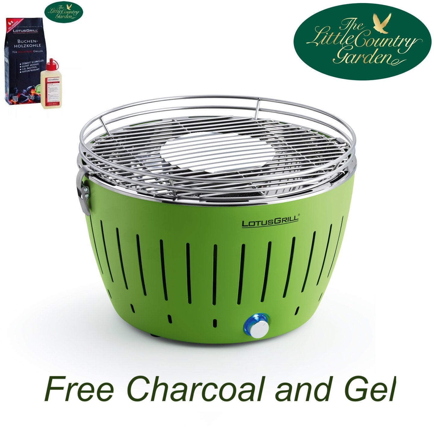 Lotus Grill Standard Size Smokeless LotusGrill Green Free Charcoal and Lighting Gel