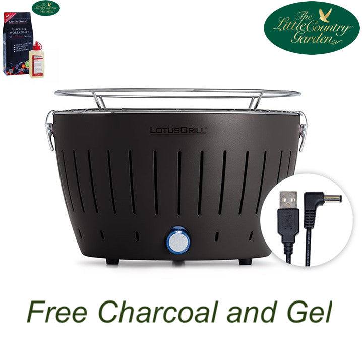 Lotus Grill Mini Smokeless Grill Anthracite Grey LotusGrill Free Charcoal and Lighting Gel