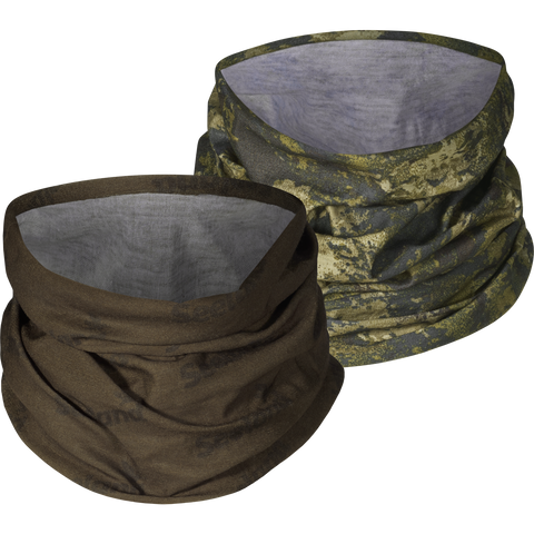 Seeland Mens Neck Gaiter 2 Pack Pine Green InVis Green Camo Womens