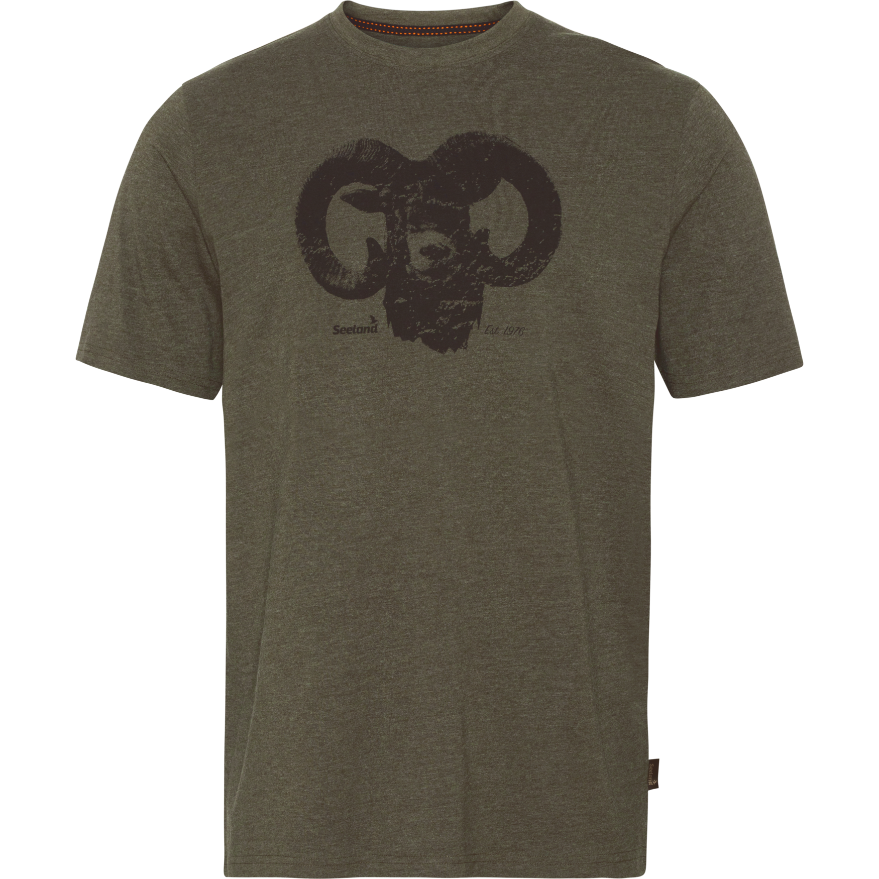 Seeland Outdoor T-Shirt Pine Green Melange Ram Graphic Tshirt