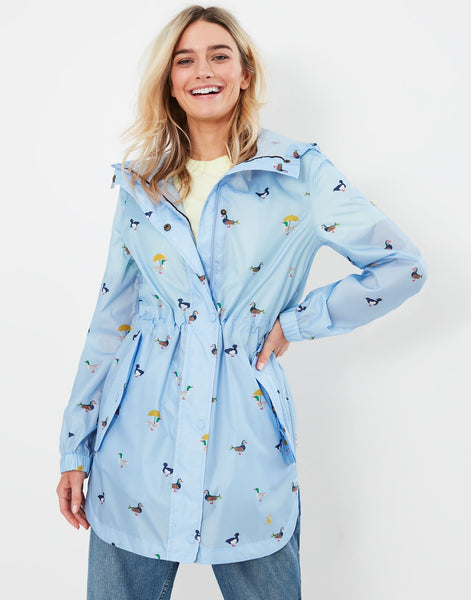 Joules Women's Golightly Packable Waterproof Coat Duckmarch Blue