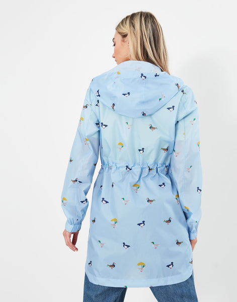 Joules Women's Golightly Packable Waterproof Coat Duckmarch Blue