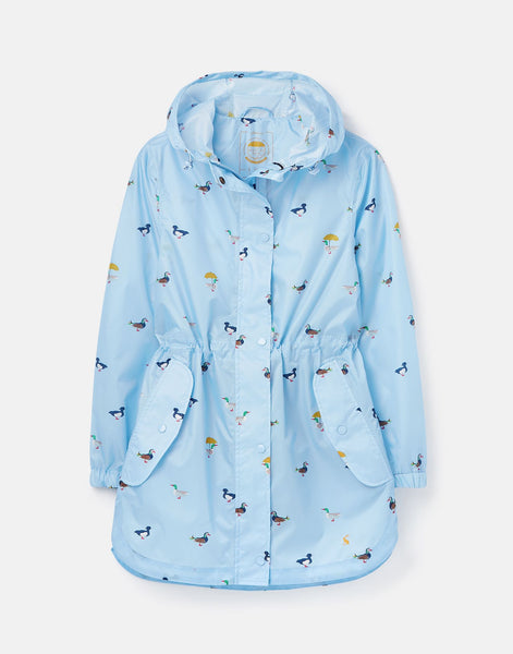 Joules Women's Golightly Packable Waterproof Coat Duckmarch Blue