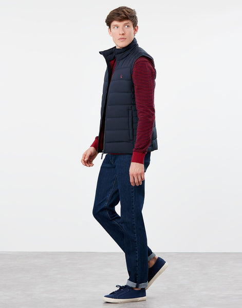 Joules Men's Go-To padded Gilet Navy Go To Waistcoat Vest Small
