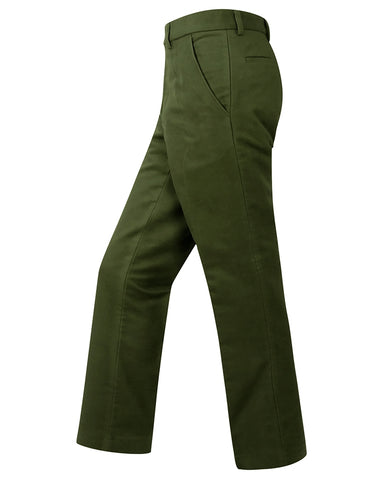 Hoggs of Fife Mens Monarch Moleskin Trousers Dark Olive Regular Length Shooting Country