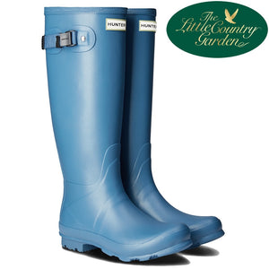 Hunter Norris Field Tall Earth Blue Wellington Rain Boots Womens Original Wellies *Ex Display*
