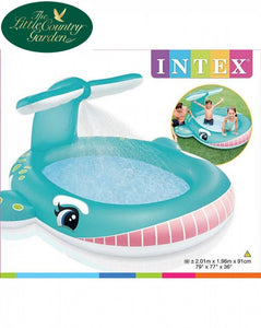 INTEX WHALE SPRAY POOL PADDLING POOL WITH SPRAY ATTACHMENT 