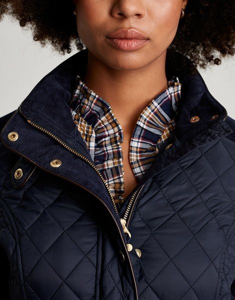 Joules Newdale Quilted Jacket Marine Navy Blue Coat