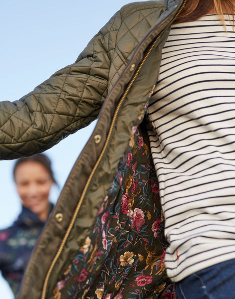 Joules women's Newdale Quilted Jacket in Grape Leaf