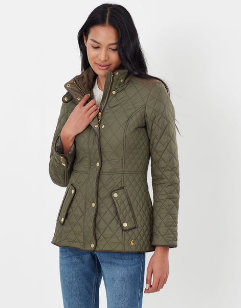 Joules women's Newdale Quilted Jacket in Grape Leaf