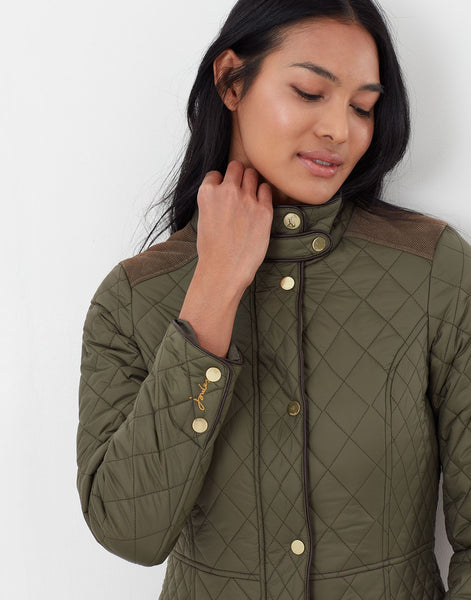 Joules women's Newdale Quilted Jacket in Grape Leaf