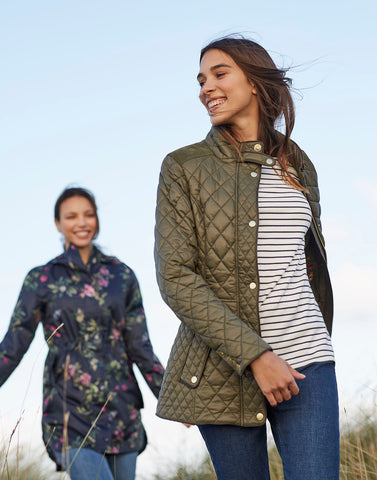 Joules women's Newdale Quilted Jacket in Grape Leaf