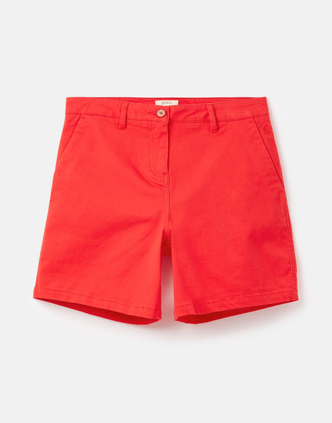 Joules Women's Cruise Red Mid-length Chino Shorts