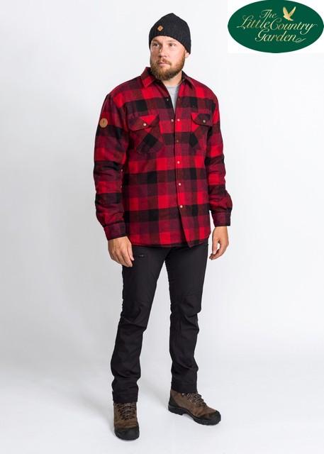 Pinewood Mens Canada Shirt Red and Black Check Padded Country Lumberjack 5000