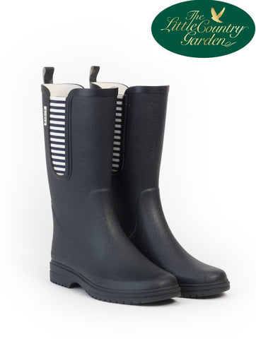 Aigle Egoa Navy and White Gardening Wellington Boots Short Matelot