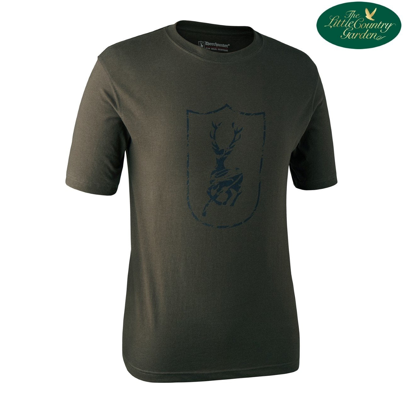 Deerhunter Stag Logo T-Shirt Bark Green Shield Short Sleeve