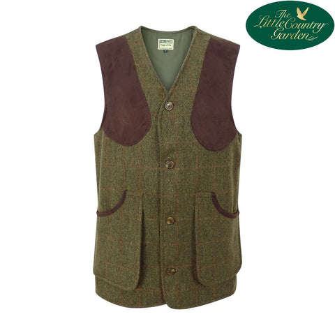 Hoggs of Fife Harewood Waistcoat Gilet Mens Lambswool Tweed Brown Waist Coat Shooting Vest