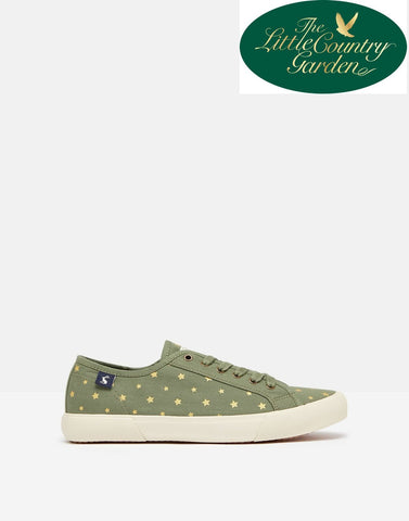 Joules Coast Womens Pumps Green Star Lace Up Trainers Ladies